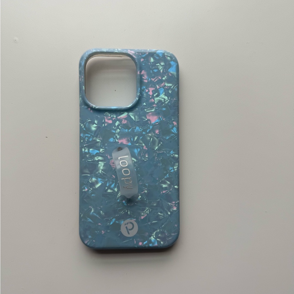 Iphone 13 Pro Blue Opal Shell Loopy Case
